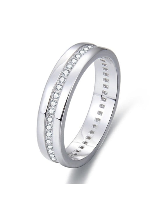 Benet Anello in argento con zirconi AGG330 - Diametro: 52 mm donna