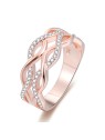 Benet Anello in argento placcato oro rosa con zirconi AGG333 - Diametro: 56 mm donna