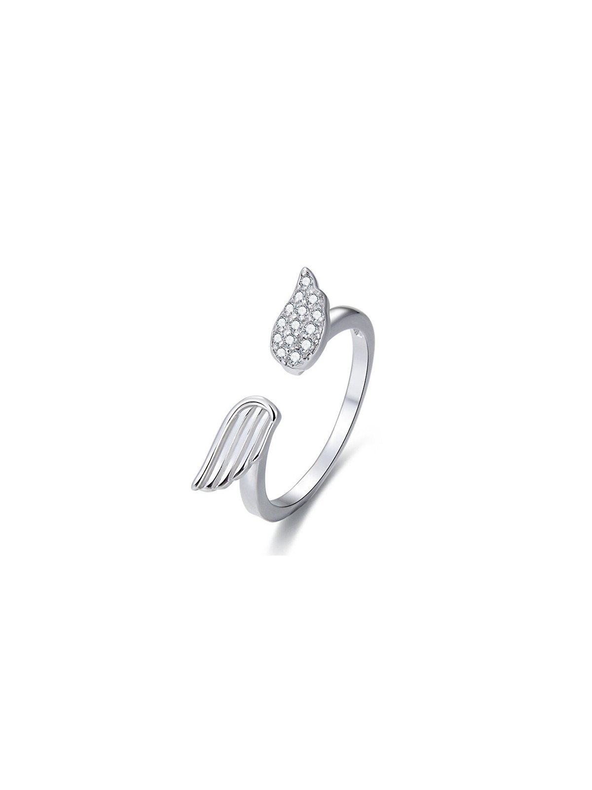 Beneto Anello aperto in argento con zirconi AGG336 - Diametro: 52 mm donna