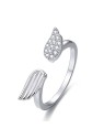 Beneto Anello aperto in argento con zirconi AGG336 - Diametro: 52 mm donna