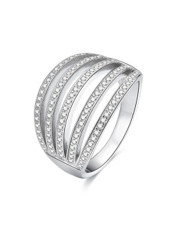 Benet Anello in argento con zirconi AGG338 - Diametro: 62 mm donna