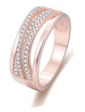 Benet Anello in argento placcato oro rosa con zirconi AGG340 - Diametro: 52 mm donna