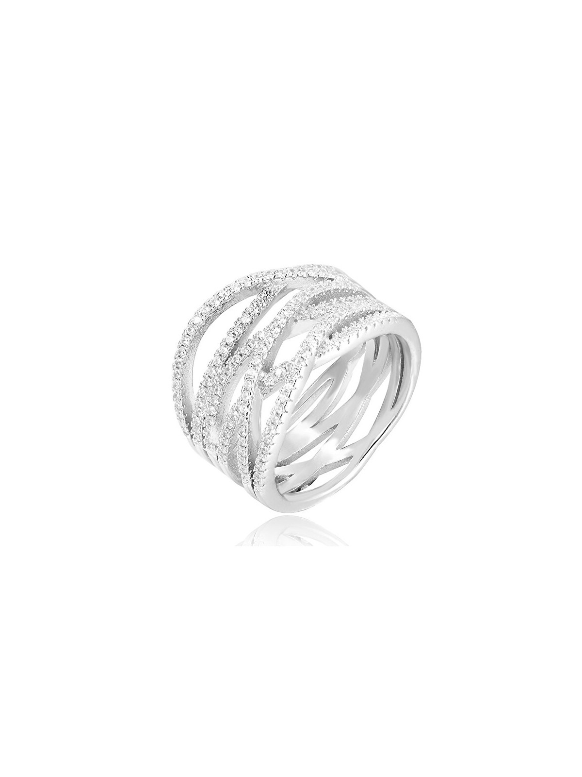 Benet Anello in argento con zirconi AGG341 - Diametro: 58 mm donna