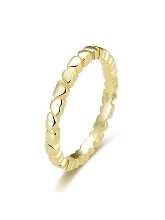 Benet Anello in argento placcato oro con cuori AGG344-GOLD - Diametro: 58 mm donna