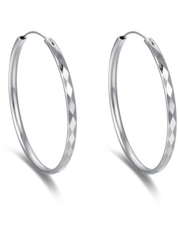 Beneto Orecchini rotondi senza tempo in argento AGUC2271 - Diametro: 6 cm donna