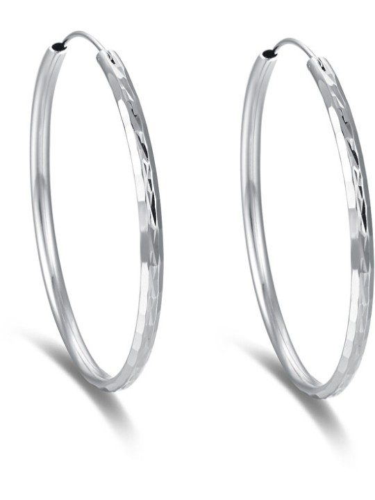 Beneto Orecchini rotondi senza tempo in argento AGUC2272 - Diametro: 5 cm donna