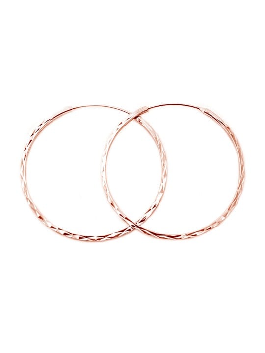Beneto Orecchini rotondi alla moda placcati oro in argento AGUC2439 / SCS-ROSE - Diametro: 3 cm donna