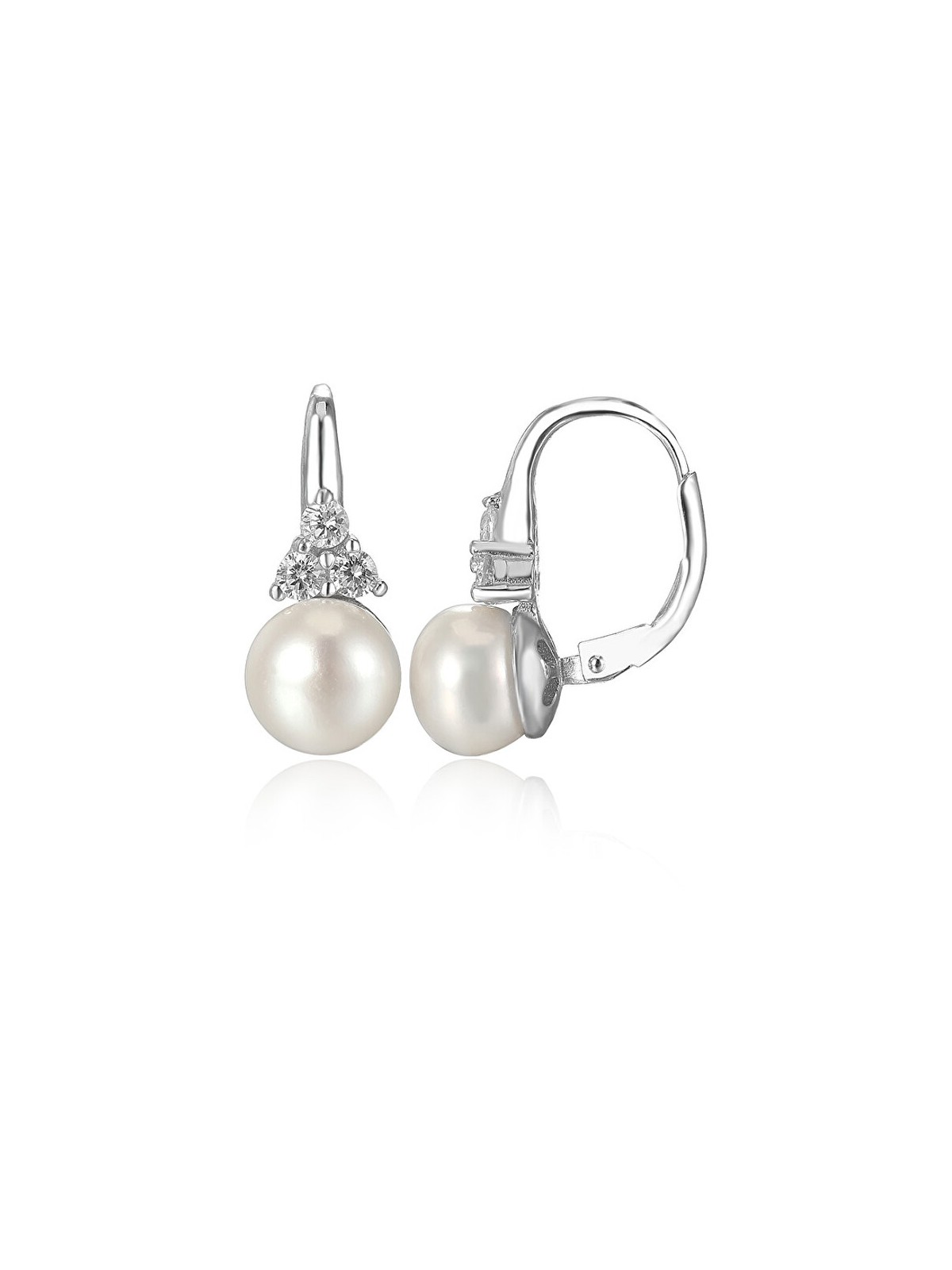 Beneto Orecchini di lusso in argento con vera perla d'acqua dolce AGUC2251P - Diametro: 0.8 cm donna
