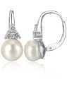 Beneto Orecchini di lusso in argento con vera perla d'acqua dolce AGUC2251P - Diametro: 0.8 cm donna