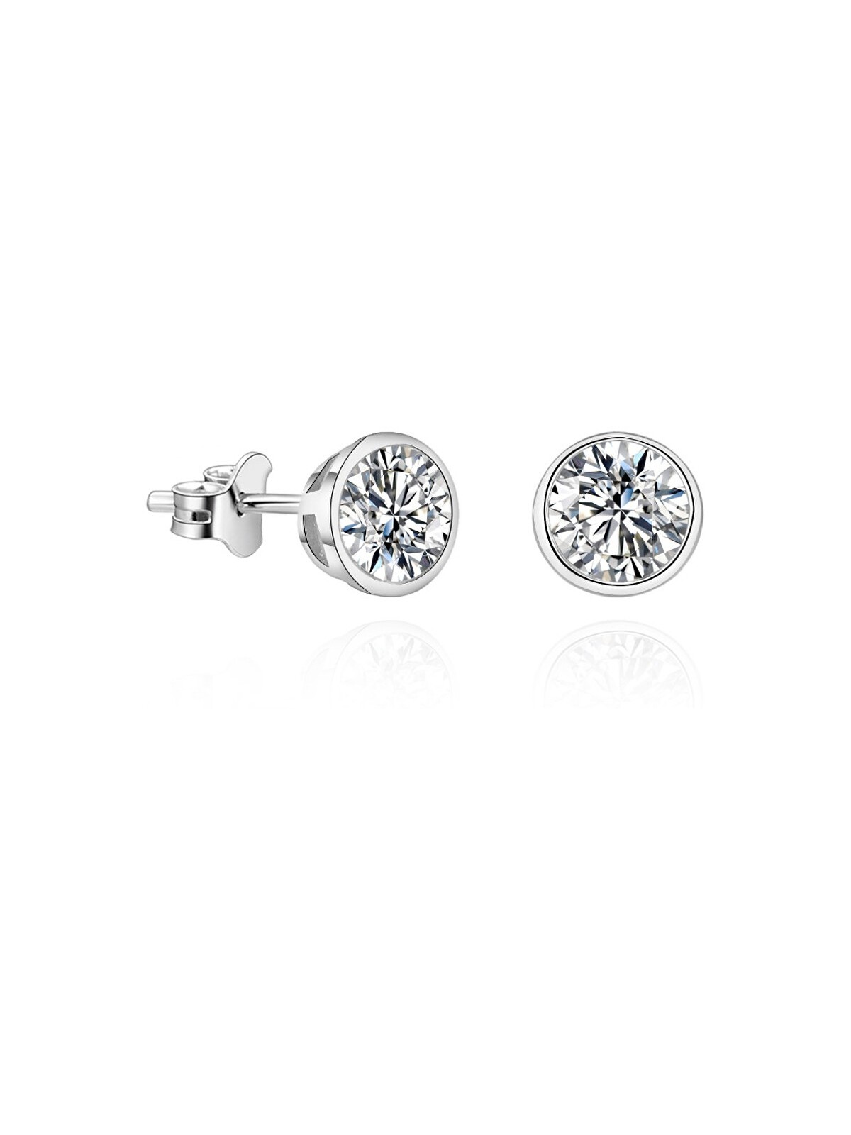 Beneto Orecchini graziosi con zircone scintillante AGUP - Diametro: 0.5 cm donna