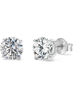 Beneto Bellissimi orecchini a bottone con zircone scintillante AGUP - Diametro: 0.5 cm donna