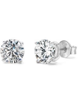 Beneto Bellissimi orecchini a bottone con zircone scintillante AGUP - Diametro: 0.6 cm donna