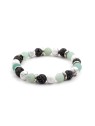 Agato Bracciale di perline in amazzonite, pietra lavica e howlite MINK36 - Lunghezza: 18 cm donna