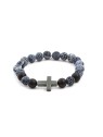 Agato Bracciale con perline di agata ed ematite MINK53 - Lunghezza: 19 cm donna