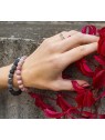 Agato Bracciale con perline in pietra lavaca MINK77/17 - Lunghezza: 17 cm donna