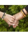 Agato Bracciale con perline di giada grigia MINK87 - Lunghezza: 17 cm donna