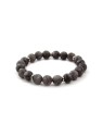Agato Bracciale con perline di giada grigia MINK87 - Lunghezza: 19 cm donna