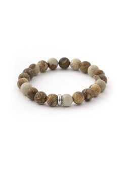 Agato Bracciale con perle di diaspro MINK108 - Lunghezza: 17 cm donna