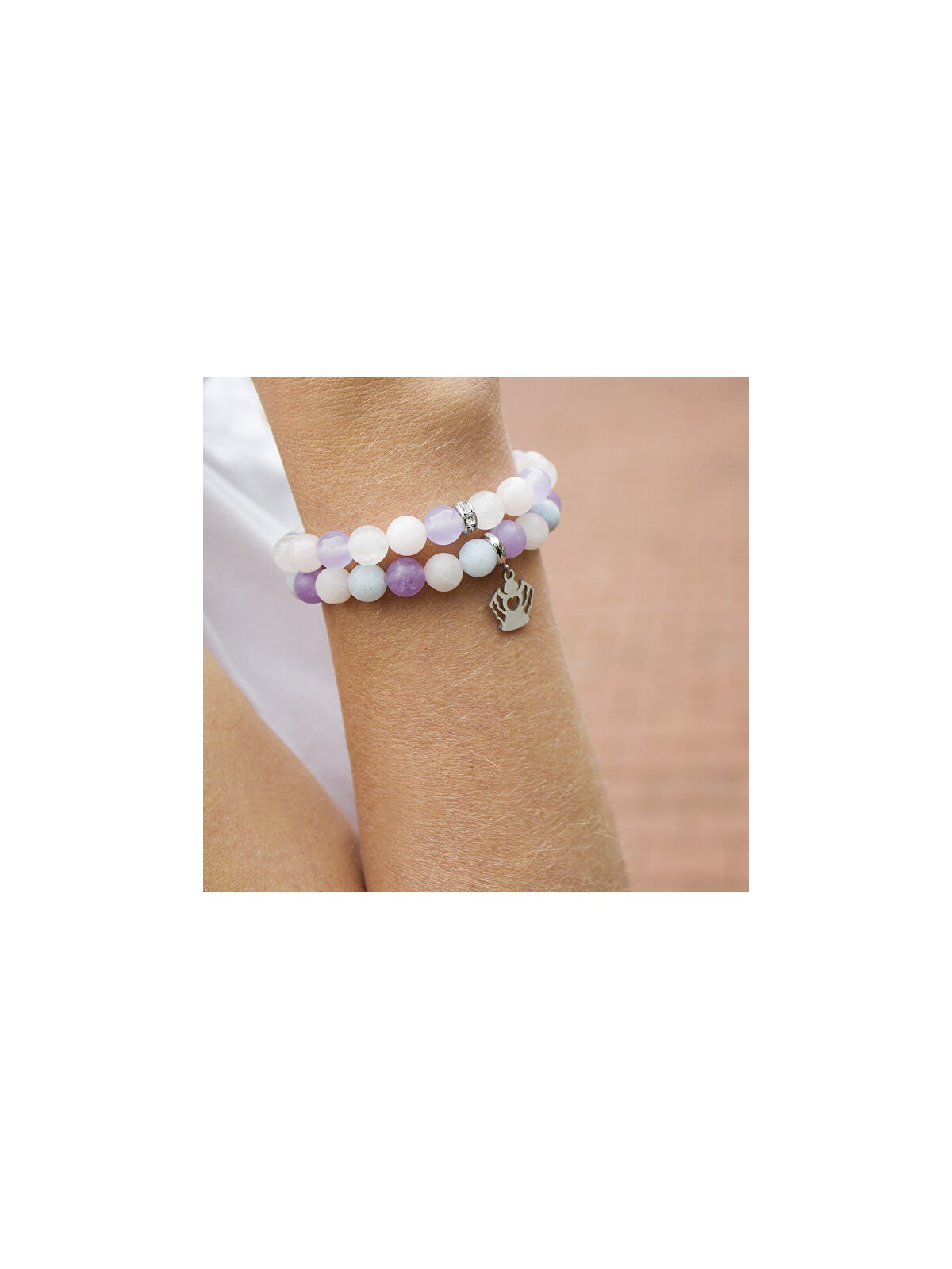 Agato Bracciale con perline in cristallo MINK112 - Lunghezza: 19 cm donna