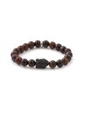 Agato Bracciale con perline di occhio di tigre MINK114 - Lunghezza: 17 cm donna
