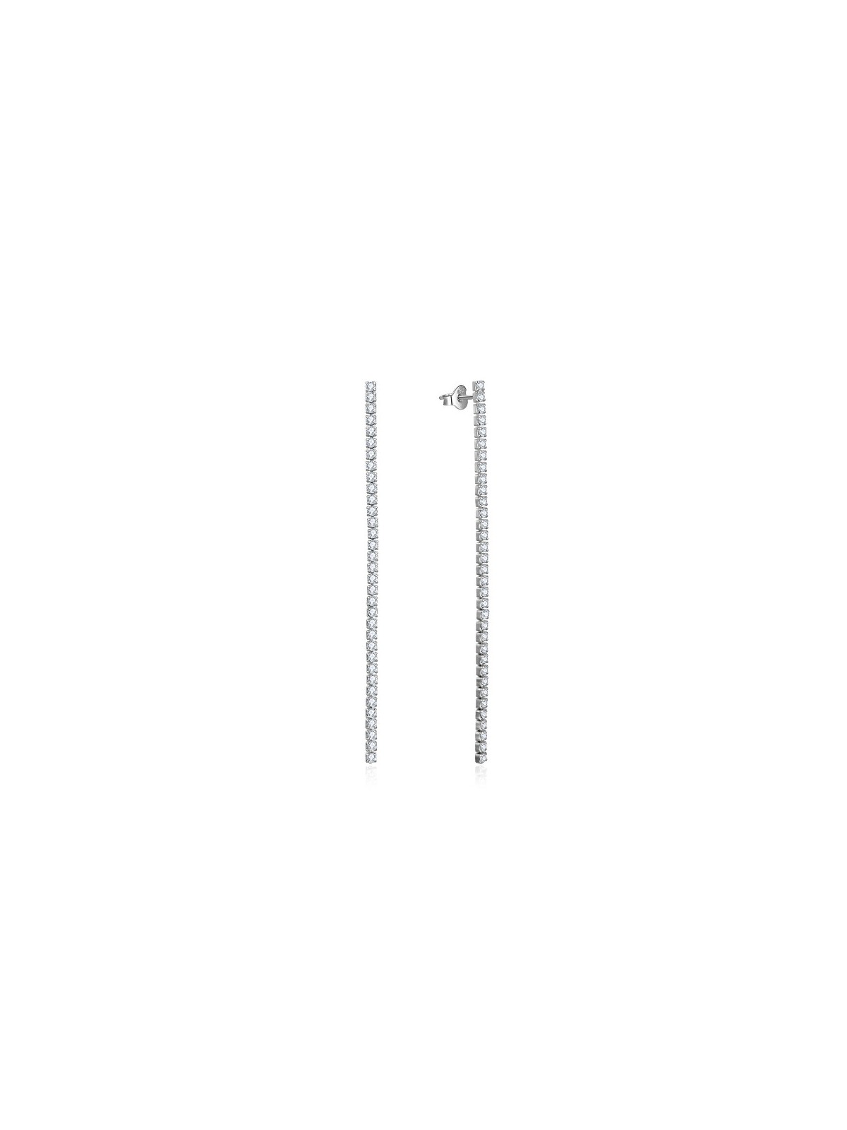 Beneto Orecchini lunghi in argento con zirconi AGUV2672 - Lunghezza: 8 cm donna