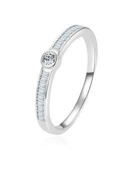 Benet Anello in argento senza tempo con zirconi AGG303L - Diametro: 60 mm donna