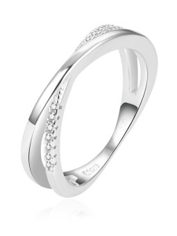 Beneto Affascinante anello doppio in argento AGG225 - Diametro: 56 mm donna