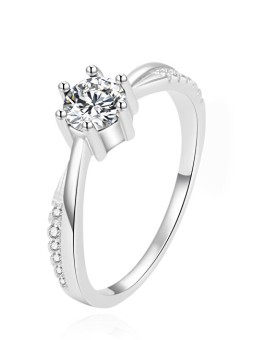 Beneto Bellissimo anello in argento con zirconi trasparenti AGG304L - Diametro: 60 mm donna