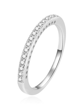 Beneto Anello in argento pregiato con zirconi trasparenti AGG365 - Diametro: 54 mm donna