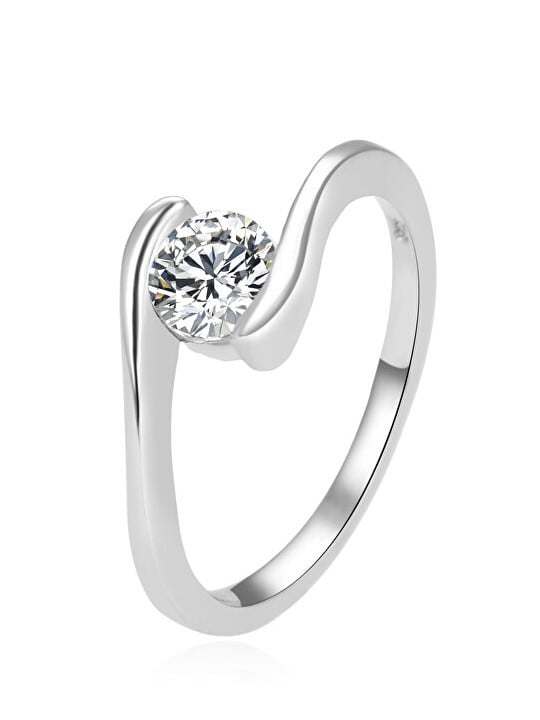 Beneto Elegante anello in argento con zircone trasparente AGG367 - Diametro: 52 mm donna