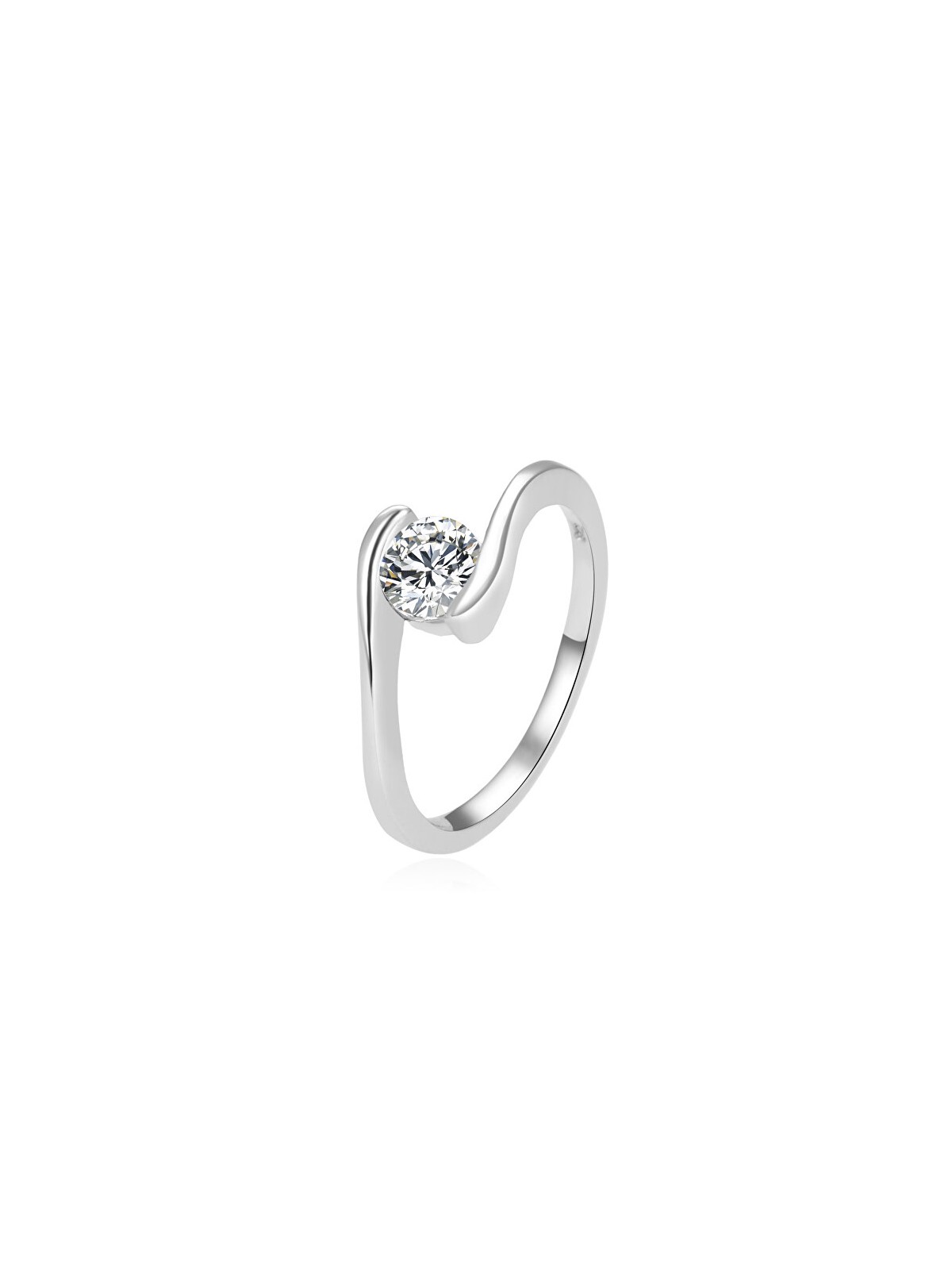 Beneto Elegante anello in argento con zircone trasparente AGG367 - Diametro: 52 mm donna