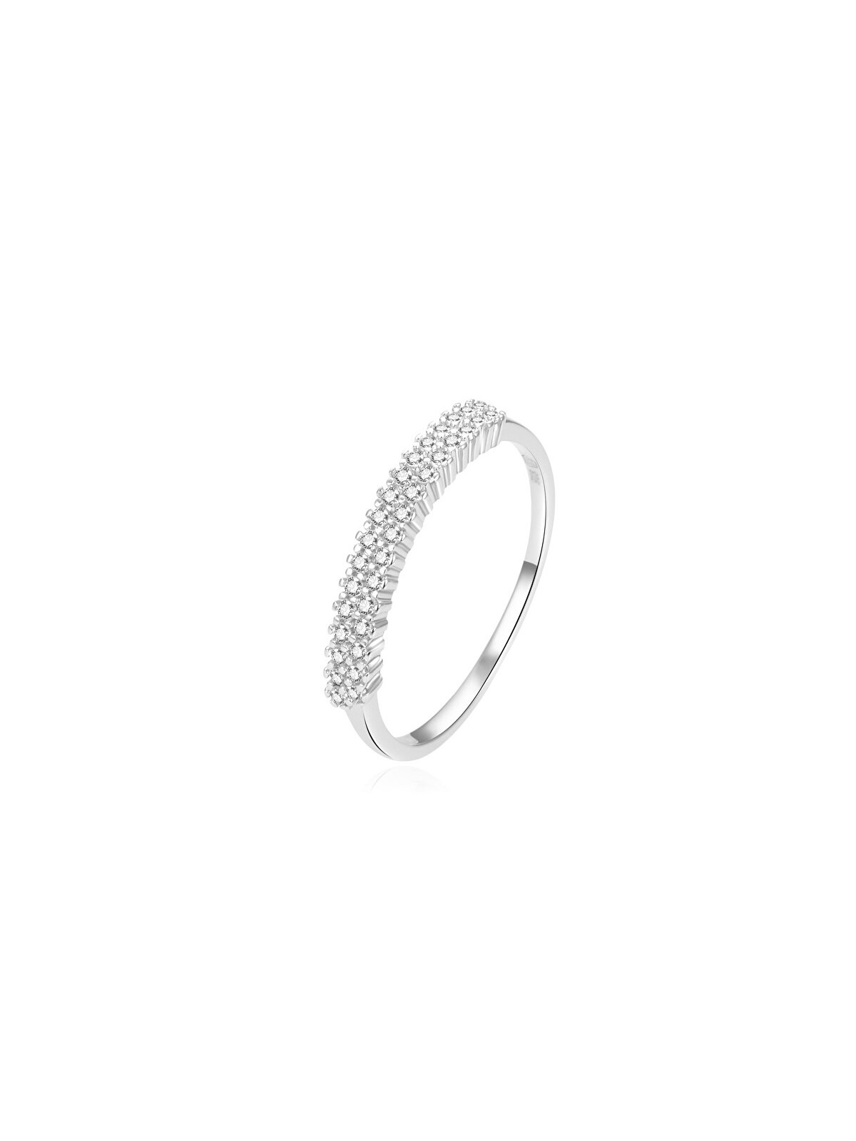 Beneto Bellissimo anello in argento con zirconi trasparenti AGG408 - Diametro: 60 mm donna
