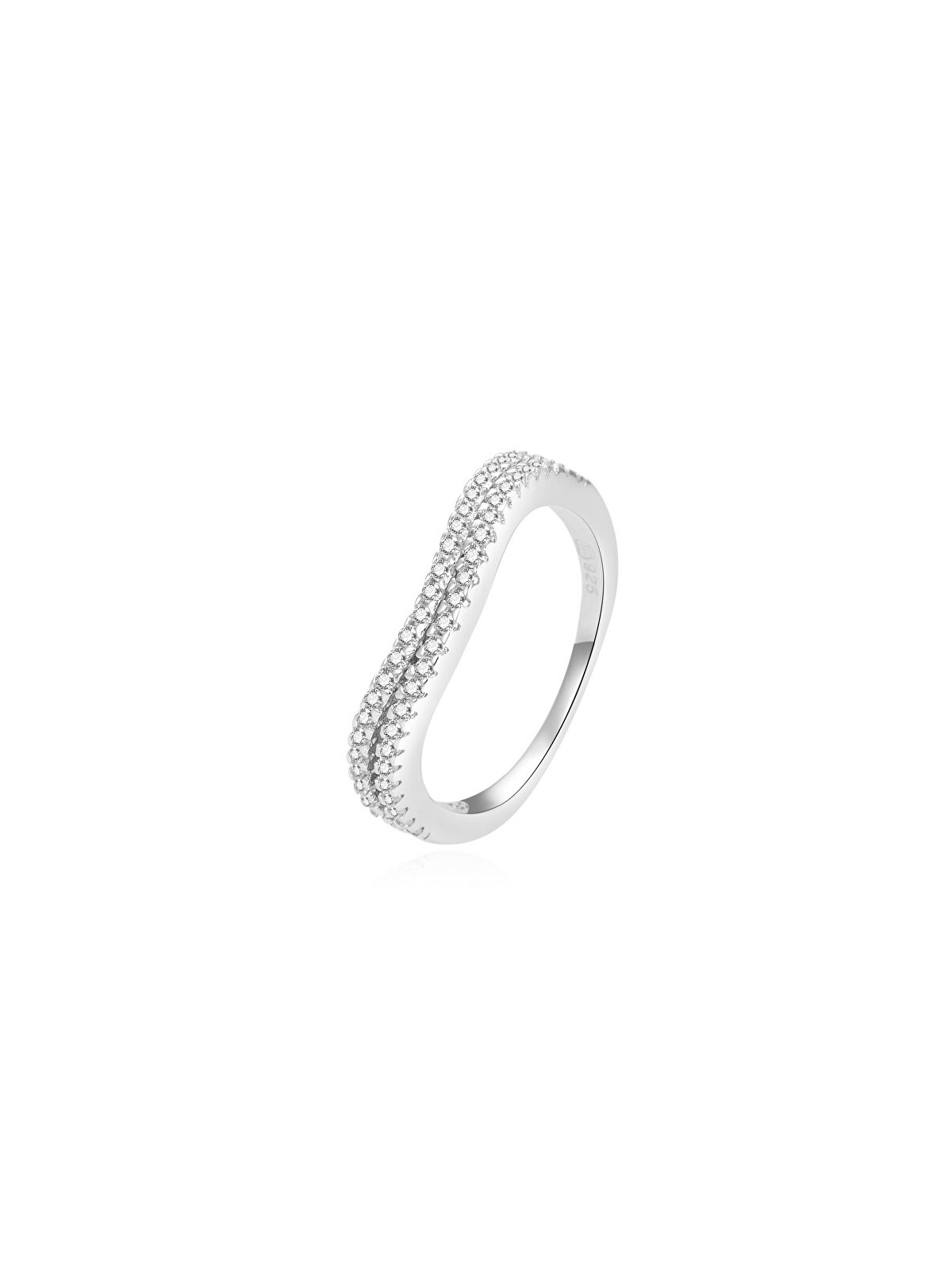 Benet Anello moderno in argento con zirconi AGG230 - Diametro: 52 mm donna