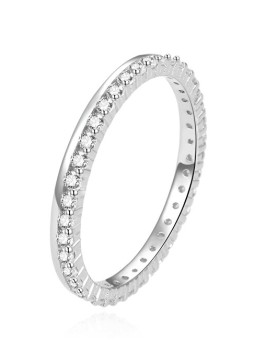 Beneto Anello unico in argento con zirconi AGG227 - Diametro: 62 mm donna