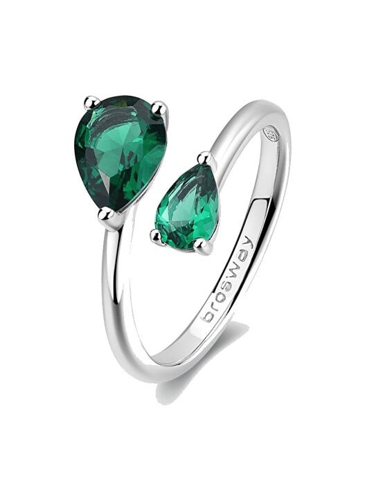 Brosway Anello aperto in argento fantasia verde Life FLG114 - Diametro: 56 mm donna