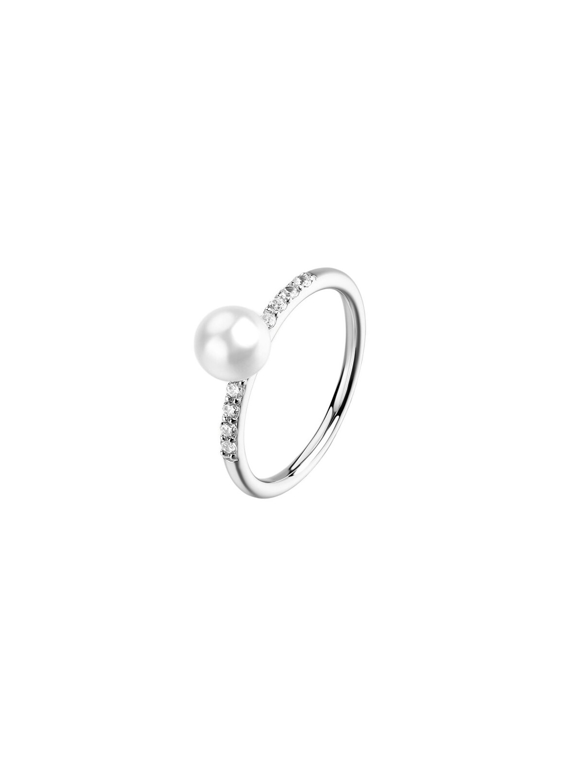Brosway Elegante anello in argento con zirconi e perla Fancy Infinite White FIW177 - Circonferenza: 52 mm donna