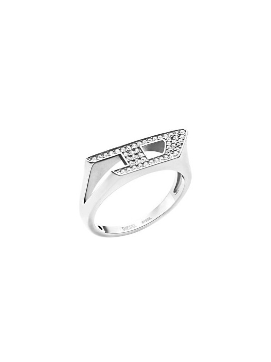 Diesel Anello unisex in acciaio con cristalli DX1629040 - Circonferenza: 55 mm unisex
