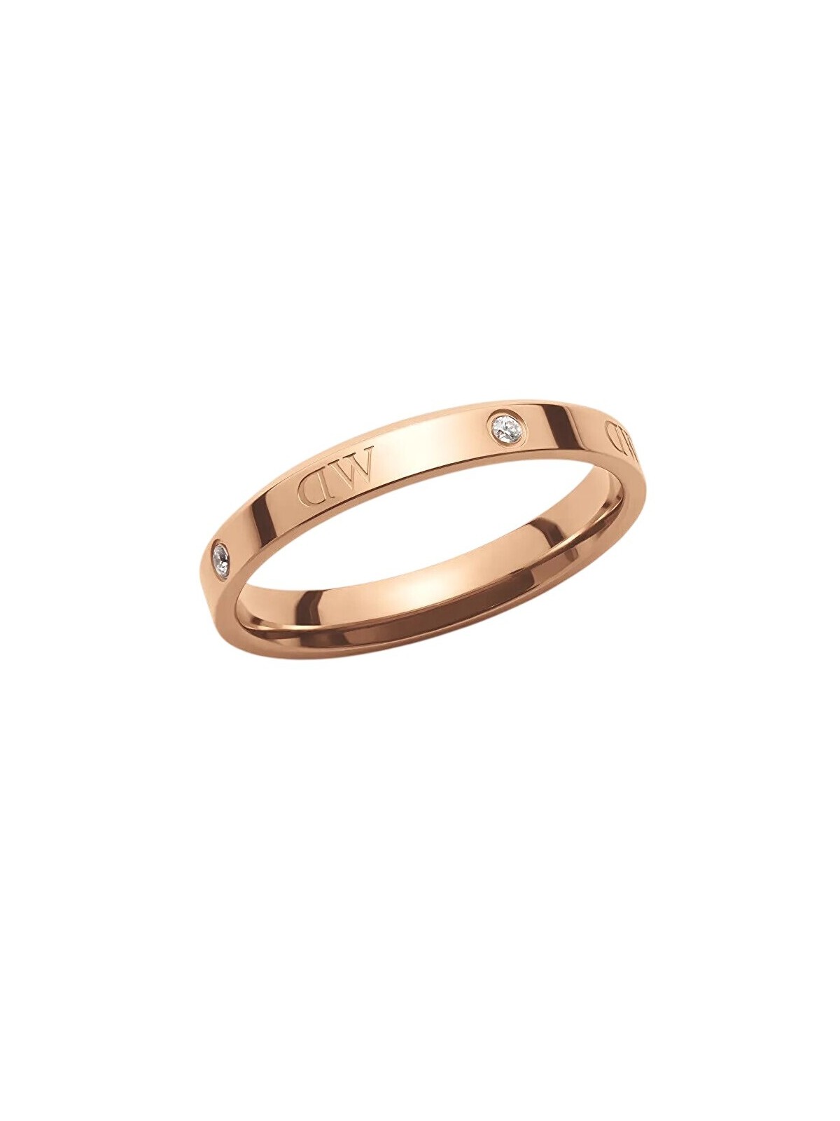 Daniel Wellington Anello originale in bronzo con cristalli Classic Lumine DW004002 - Diametro: 54 mm donna