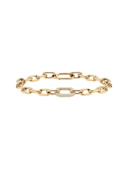 Daniel Wellington Bracciale di lusso placcato oro con cristalli Crystal Link DW00400572 - Lunghezza: 18.5 cm donna