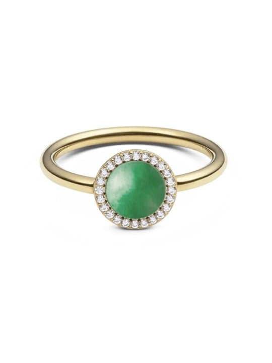 Daniel Wellington Anello placcato oro con giadeite e cristalli Audrey DW0040134 - Diametro: 50 mm donna