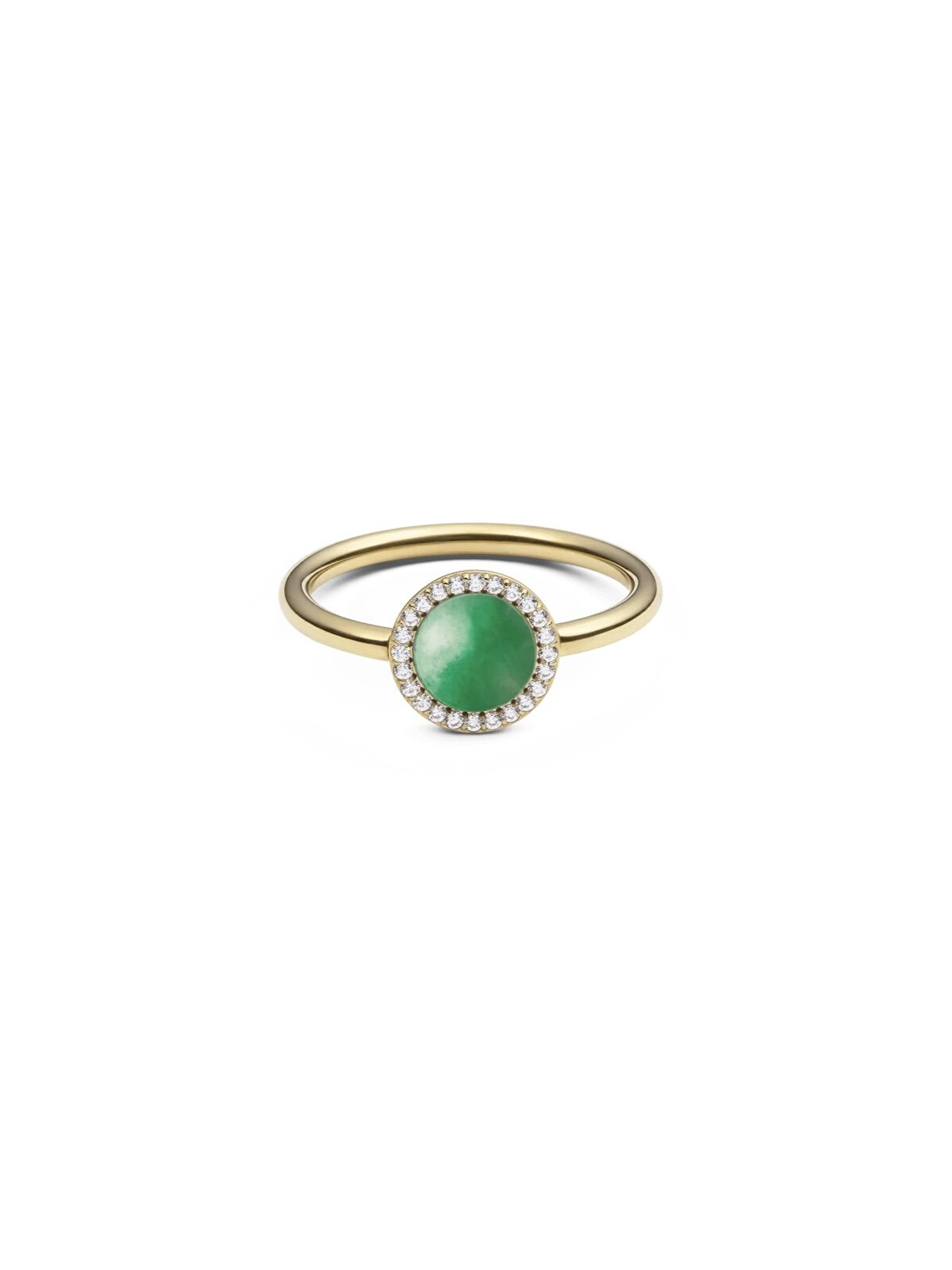 Daniel Wellington Anello placcato oro con giadeite e cristalli Audrey DW0040134 - Diametro: 62 mm donna