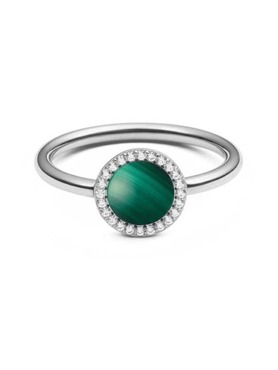 Daniel Wellington Elegante anello con malachite e cristalli Audrey DW00401317 - Diametro: 62 mm donna