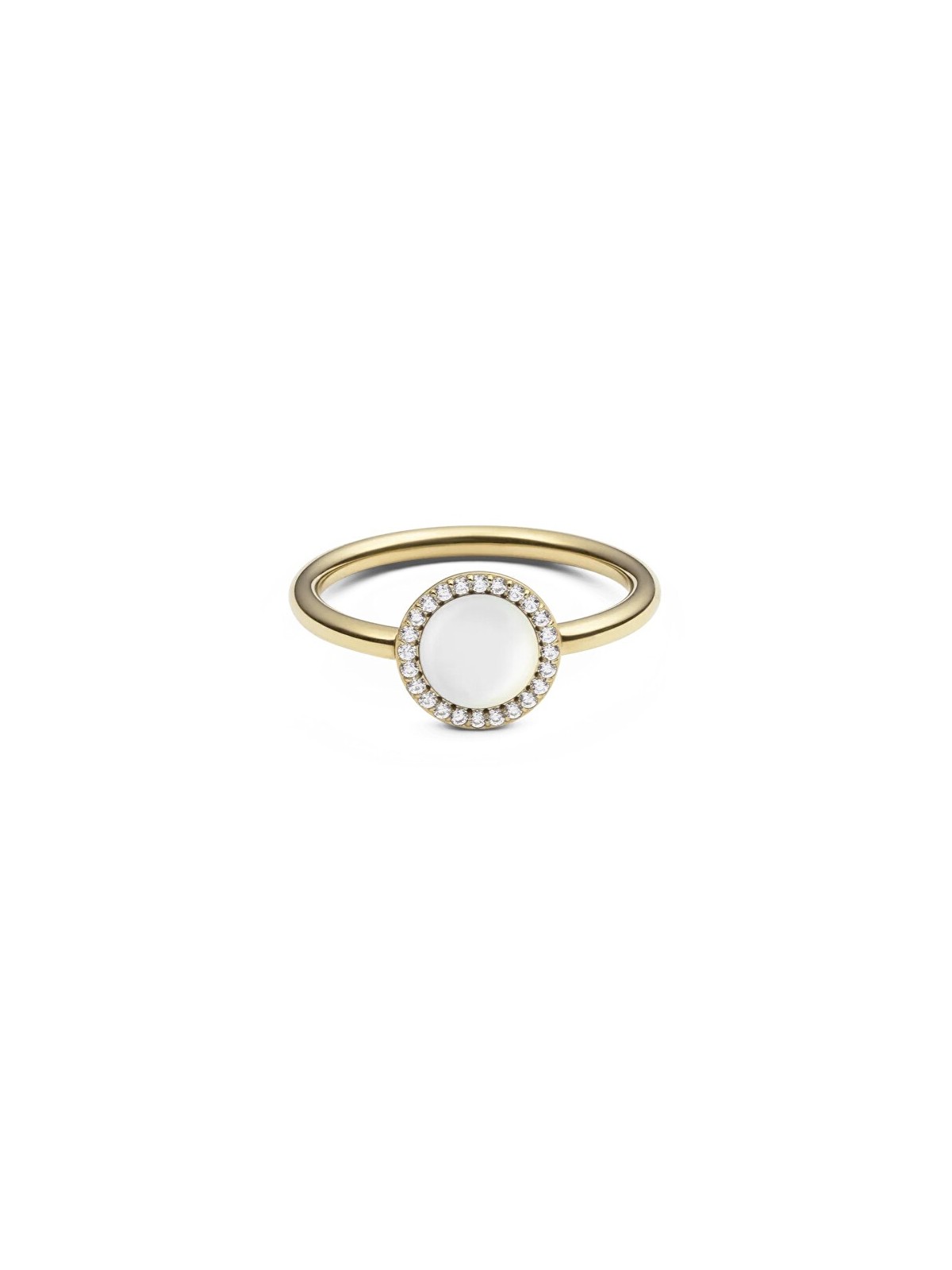 Daniel Wellington Anello placcato oro con madreperla e cristalli Audrey DW0040129 - Diametro: 62 mm donna