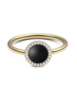 Daniel Wellington Anello di lusso con agata nera e cristilla Audrey DW0040139 - Diametro: 48 mm donna