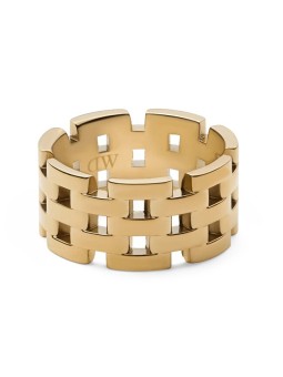 Daniel Wellington Splendido anello in acciaio placcato oro 5-Link DW0040100 - Diametro: 56 mm unisex