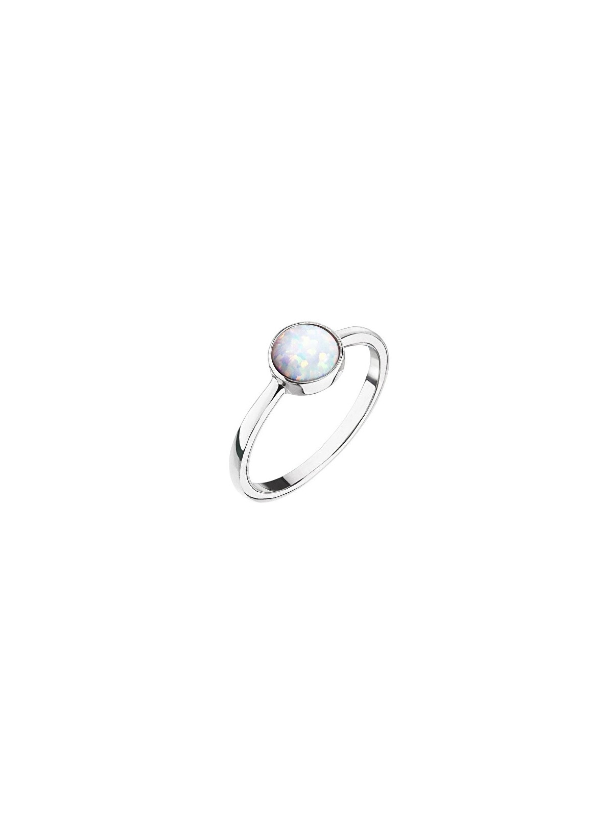 Evolution Group Anello in argento con opale bianco 15001.1 bianco - Diametro: 54 mm donna