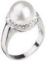 Evolution Group Anello in argento con cristallo Preciosa e perla bianca 35021.1 - Diametro: 58 mm donna