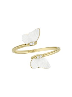 Fossil Anello aperto placcato oro Decent Radiant Wings JF04423710 - Diametro: 52 mm donna