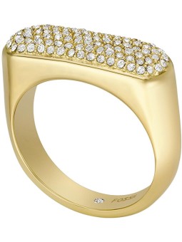 Fossil Elegante anello placcato oro con cristalli Vintage Twist JF04585710 - Diametro: 49 mm donna