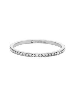 Fossil Anello in acciaio scintillante Ellis Pavé JF04687040 - Diametro: 52 mm donna